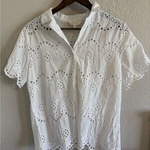 Adiva White Eyelet Blouse